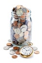 Time Money Coin Bank Business Jar Royalty Free Stock Photo