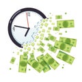 Time is money concept. Clock breaking apart Royalty Free Stock Photo