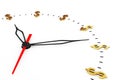 Time is Money Concept. Clock with Dollar Signs Royalty Free Stock Photo