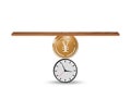 Time is money concept with clock and yen