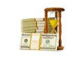 Time is money concept with dollars