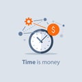 Long term investment, time is money concept, financial future planning, pension savings fund, finance solutions, time management Royalty Free Stock Photo