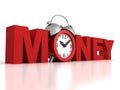 Time is money concept with red alarm clock Royalty Free Stock Photo