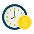 Time Is Money flat icon, business and finance Royalty Free Stock Photo