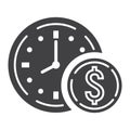 Time Is Money glyph icon, business and finance Royalty Free Stock Photo