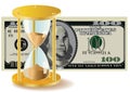 Time Is Money - Hour-Glass And Dollar Bills