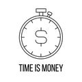 Time is money icon or logo line art style. Royalty Free Stock Photo