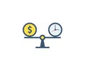 Time is money icon. Vector illustration in flat minimalist style