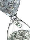 Time is money. Inflation. Hourglass and dollar. Royalty Free Stock Photo