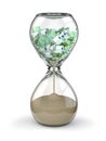 Time is money. Inflation. Hourglass and euro. Royalty Free Stock Photo