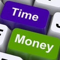 Time Money Keys Show Hours Are More Important Than Wealth Royalty Free Stock Photo