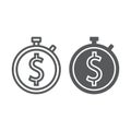 Time is money line and glyph icon, finance Royalty Free Stock Photo