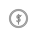 time is money line icon. Element of bankig icon for mobile concept and web apps. Thin line time is money icon can be used for web Royalty Free Stock Photo