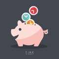 Time is Money Piggy Bank Royalty Free Stock Photo