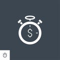 Time is money related vector glyph icon.