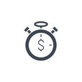 Time is money related vector glyph icon.