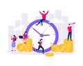 Time is money. Save time business concept flat style vector illustration Royalty Free Stock Photo