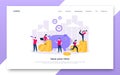 Time is money. Save time business landing page concept flat style vector illustration Royalty Free Stock Photo