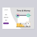 Time and money, strategy of developing business landing page Royalty Free Stock Photo