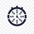 Time is money transparent icon. Time is money symbol design from