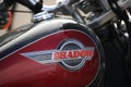 Motorcycle Honda VT1100 Shadow. Logo on a fuel tank close up Royalty Free Stock Photo