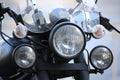 Motorcycle WELS Trophy WQ-250. Headlights and turn signals close up