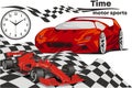 Time Motorsport-racing car and supercar. Vector illustration