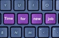 Time for new job words on computer keyboard Royalty Free Stock Photo