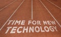 Time For New Technology Start Doing written on running track, New Concept on running track text in white colour Royalty Free Stock Photo