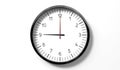 Time at 9 o clock - classic analog clock on white background