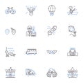 Time off line icons collection. Vacation, Break, Leave, Relaxation, Rest, Recharge, Escape vector and linear