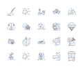 Time off line icons collection. Vacation, Leave, Holiday, Break, Relaxation, Rest, Respite vector and linear