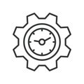 Time optimization, icon in line design. Time management, efficiency, productivity, deadline, prioritization on white