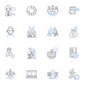 Time organization line icons collection. Prioritization, Efficiency, Planning, Discipline, Routine, Schedule