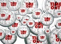 Time Out Break Pause Intermission Flying Clocks Words Royalty Free Stock Photo