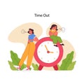 Time out concept. Flat vector illustration Royalty Free Stock Photo