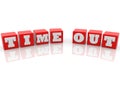 TIME OUT concept on red toy blocks Royalty Free Stock Photo