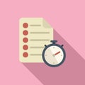 Time paper icon flat . Work control Royalty Free Stock Photo