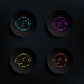 Time paradox dark badge color set icon. Simple thin line, outline vector of mad science icons for ui and ux, website or mobile