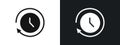 Time passing icon linear graphics set vector in black Royalty Free Stock Photo