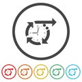 Time passing icon. Set icons in color circle buttons Royalty Free Stock Photo