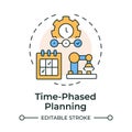Time phased planning multi color concept icon