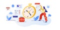 Time planning vector illustration. Efficient and productive work concept Royalty Free Stock Photo