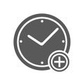 Time plus icon vector simple Royalty Free Stock Photo