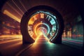 Time portal, travel through time, conceptual ai illustration