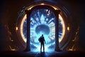 Time portal, travel through time, conceptual ai illustration