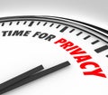 Time for Privacy Clock Protect Personal Sensitive Information Da Royalty Free Stock Photo