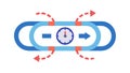 Time Progression Cycle: Continuous Flow Forward Movement Icon, vector design Generative AI Royalty Free Stock Photo