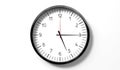 Time at quarter past 5 o clock - classic analog clock on white background Royalty Free Stock Photo