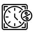 Time rate icon, outline style